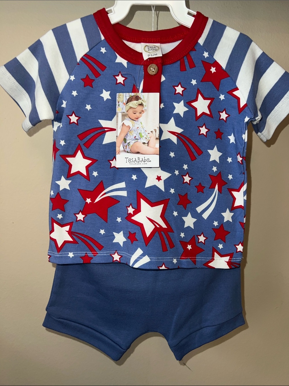 Tesa Babe Star Print Red, White & Boom Set 9-12M